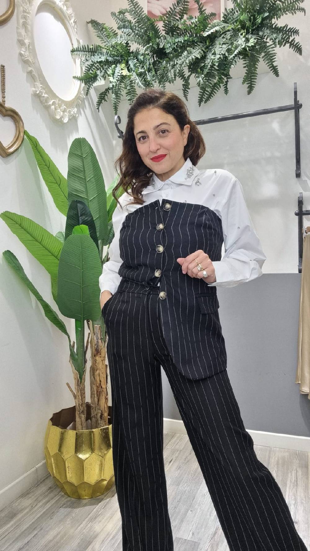 Le Chicche Tailleur Pantalone Gessato Prezzo Ridotto