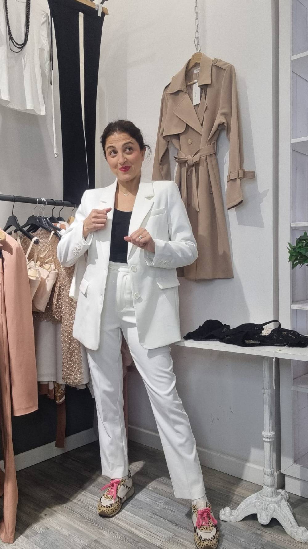 Le Chicche Tailleur Bianco Giacca Italy