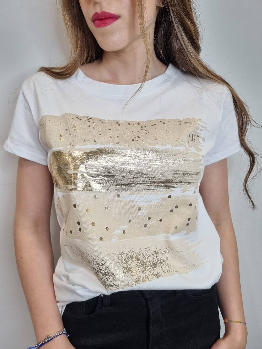 Le Chicche T-shirt Pennellate In Linea