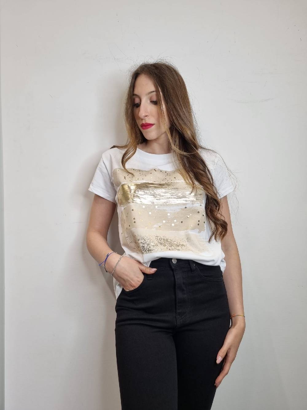 Le Chicche T-shirt Pennellate In Linea