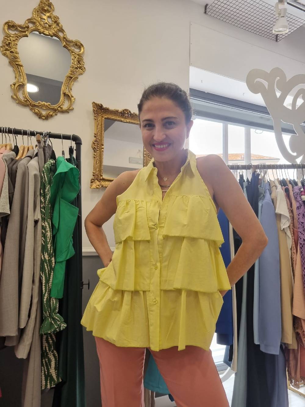 Le Chicche Camicia Smanicata Gialla Promozione