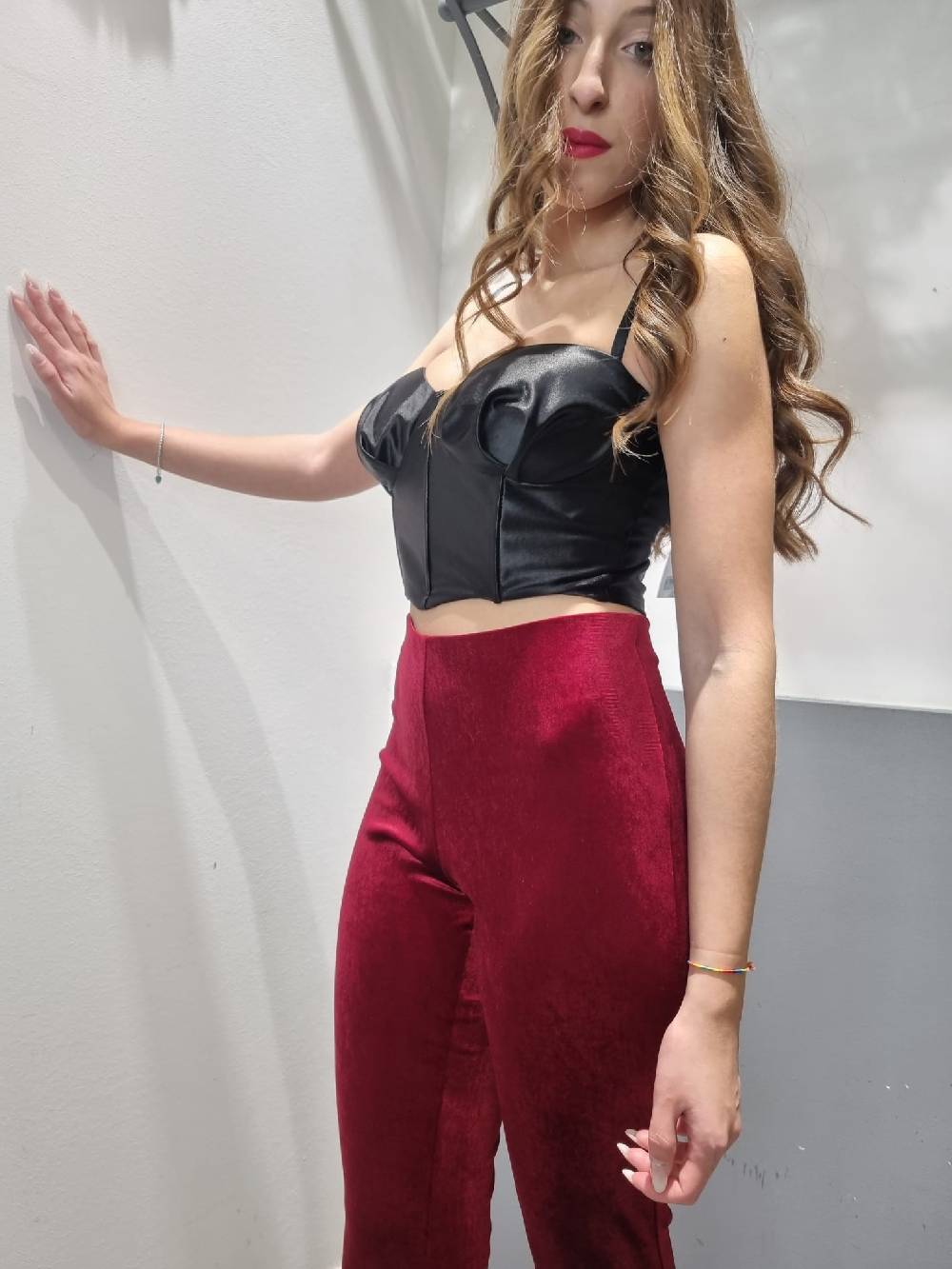 Le Chicche Pantalone Velluto Zampa Negozio online di fabbrica