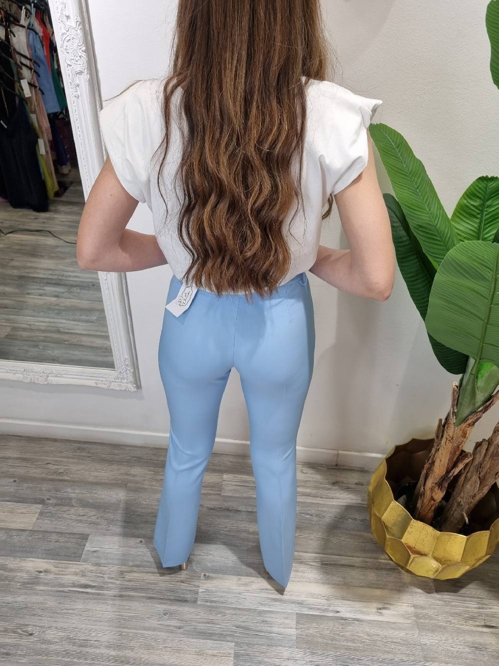 Le Chicche Pantalone Azzurro Cielo Negozi Online
