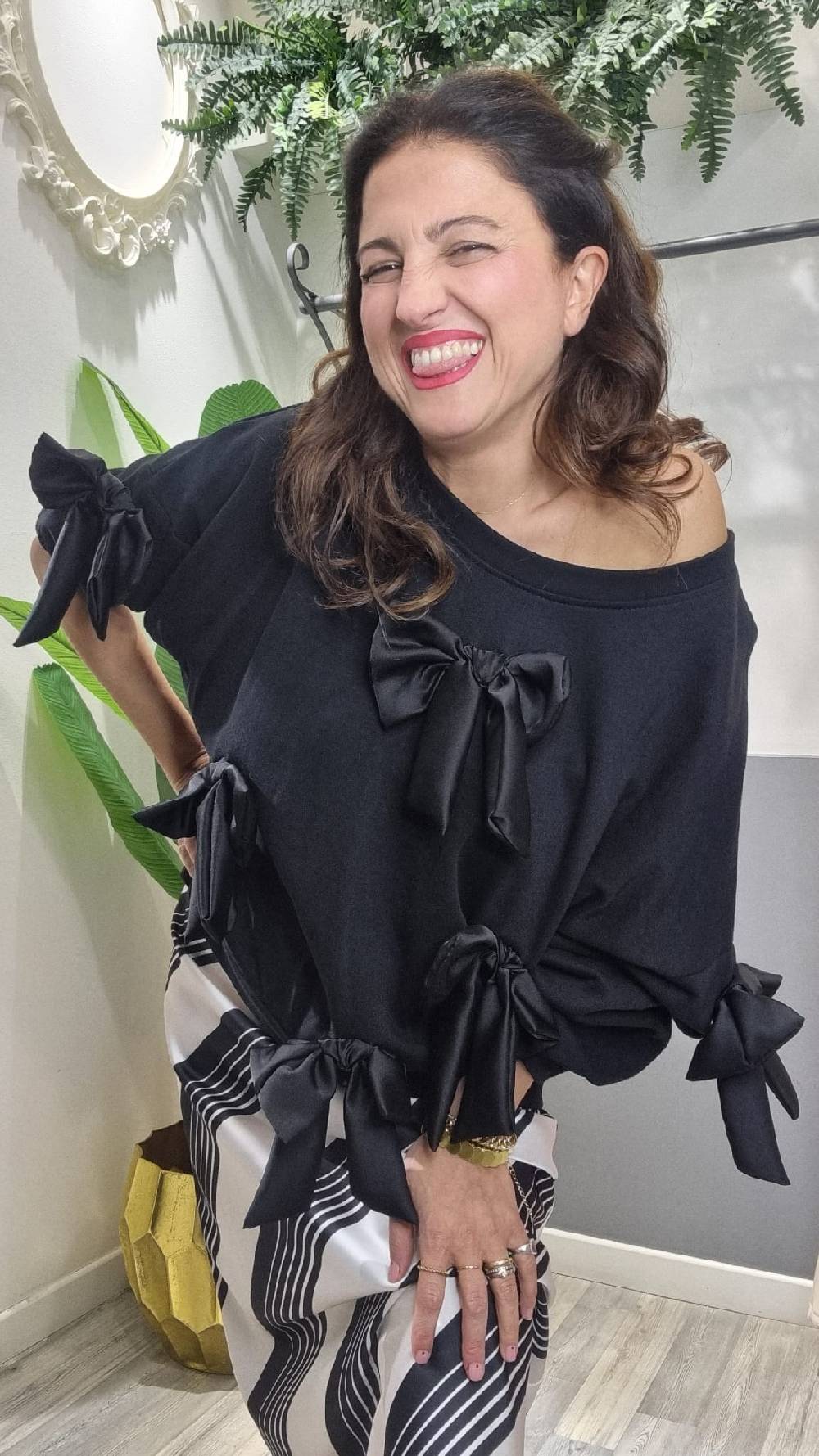Le Chicche Gonna Satin Black&White Saldi