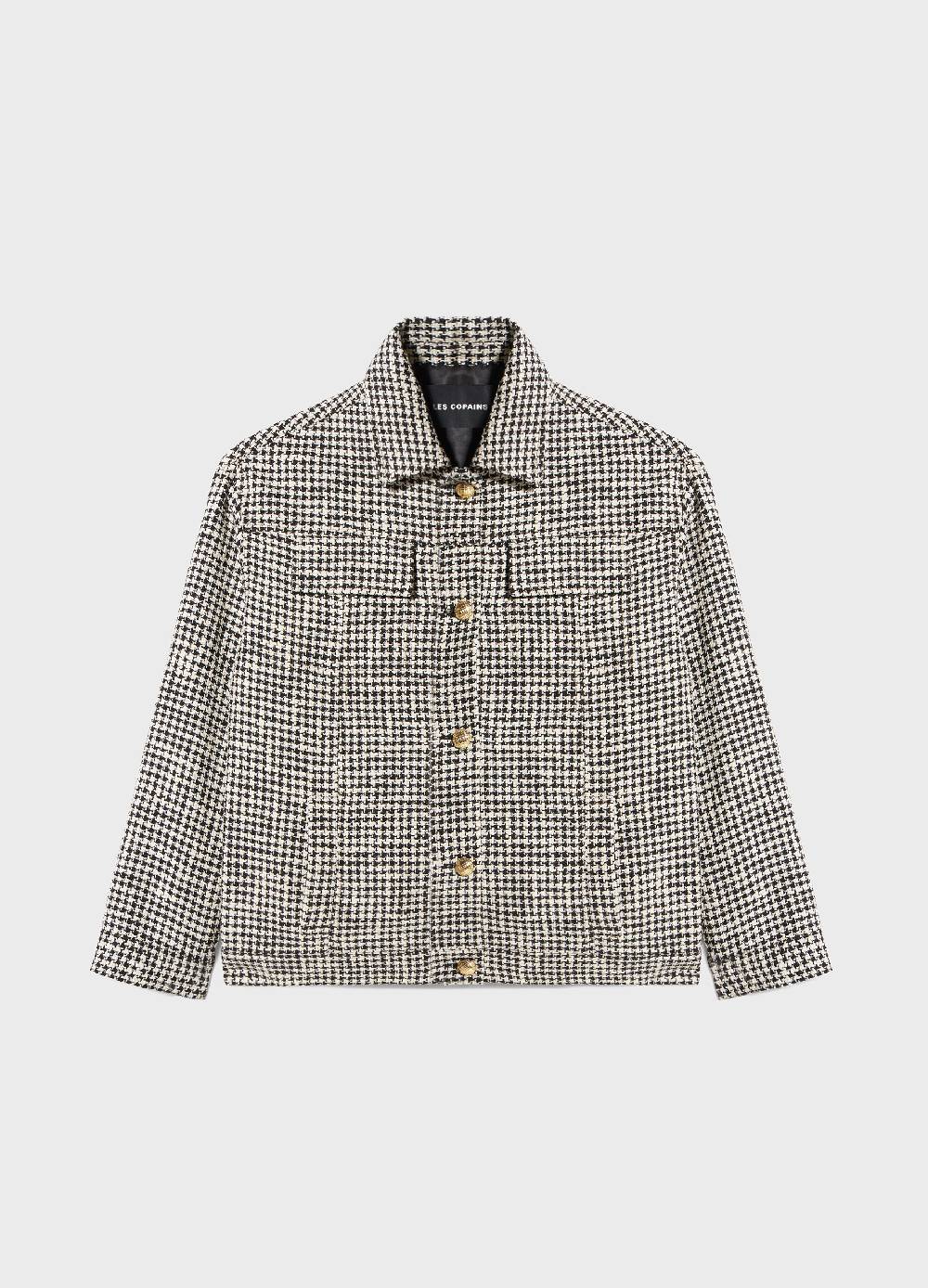 LES COPAINSChore jacket motivo pied de poule Presa