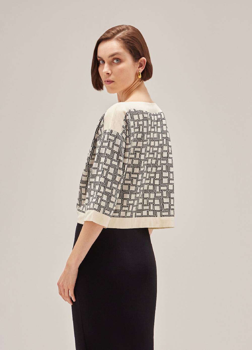 LES COPAINSMaglia tricot a maniche corte in puro cotone Moda