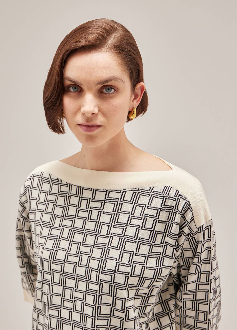 LES COPAINSMaglia tricot a maniche corte in puro cotone Moda