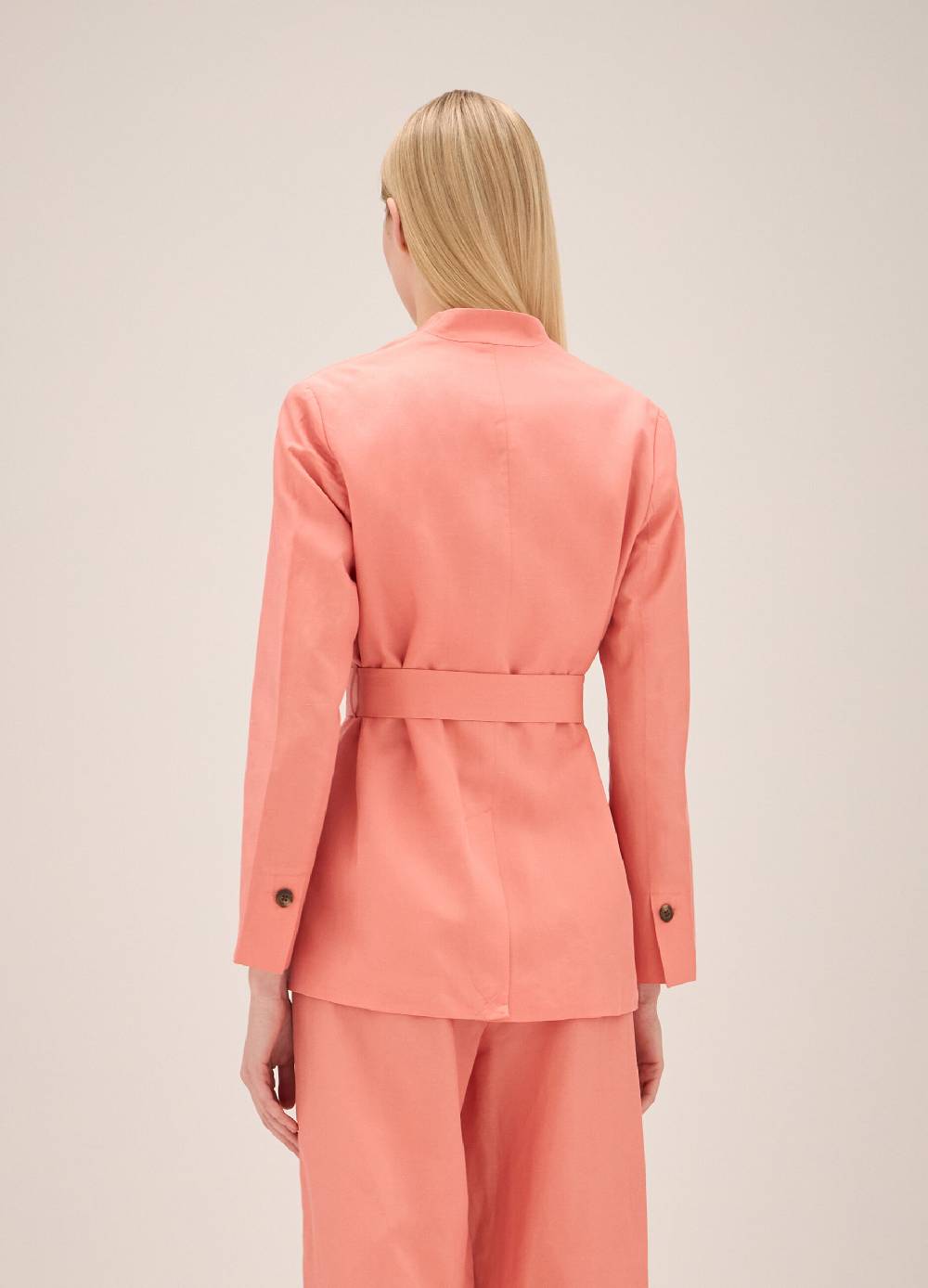 LES COPAINSBlazer misto lino con cintura In Linea