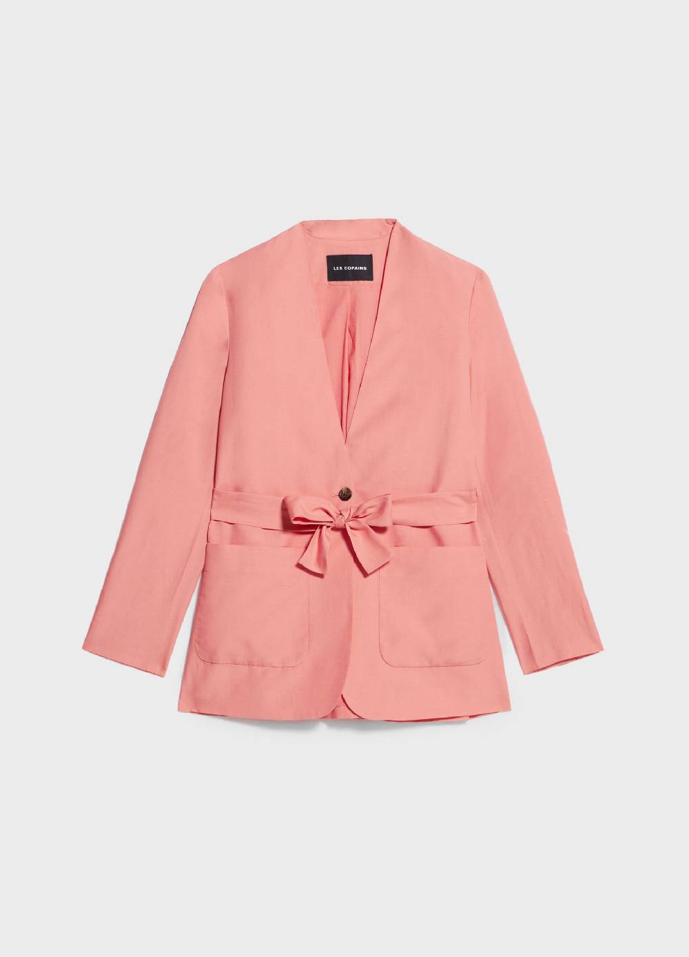 LES COPAINSBlazer misto lino con cintura In Linea