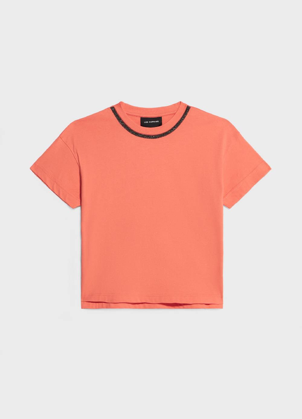 LES COPAINST-shirt in cotone con perline applicate Pezzi Unici