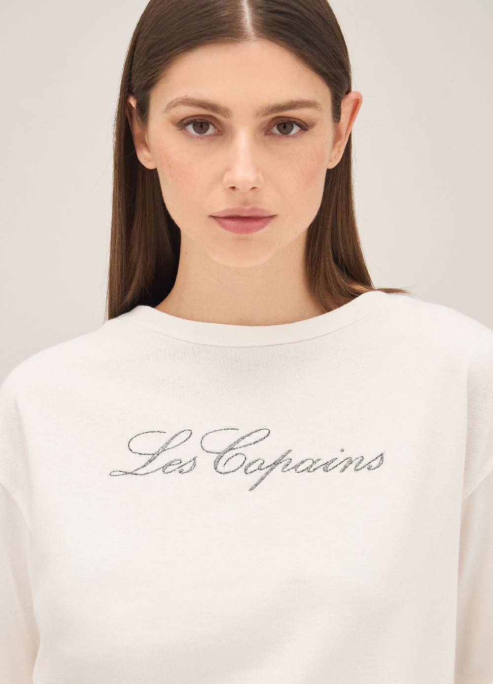 LES COPAINST-shirt con lettering glitter Saldi Di Fabbrica