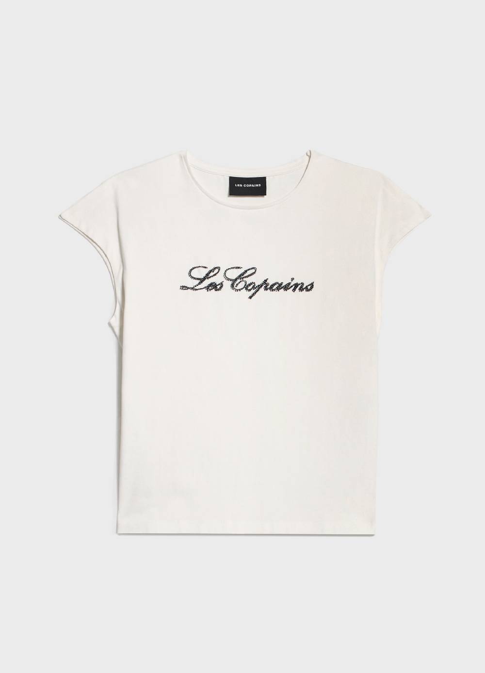 LES COPAINST-shirt con lettering ricamato Nuova
