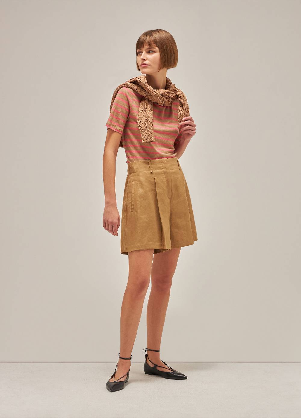 LES COPAINST-shirt a righe in lino Nuovo