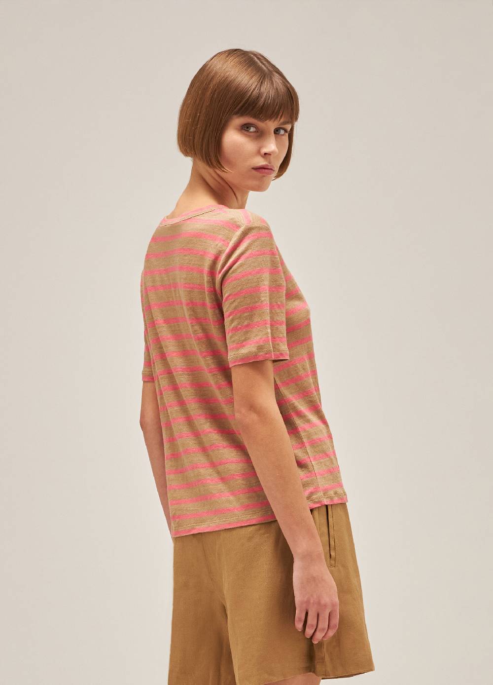 LES COPAINST-shirt a righe in lino Nuovo
