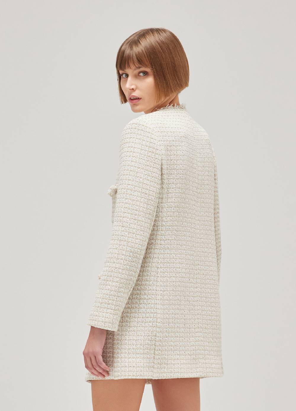 LES COPAINSBlazer lungo effetto tweed Qualità