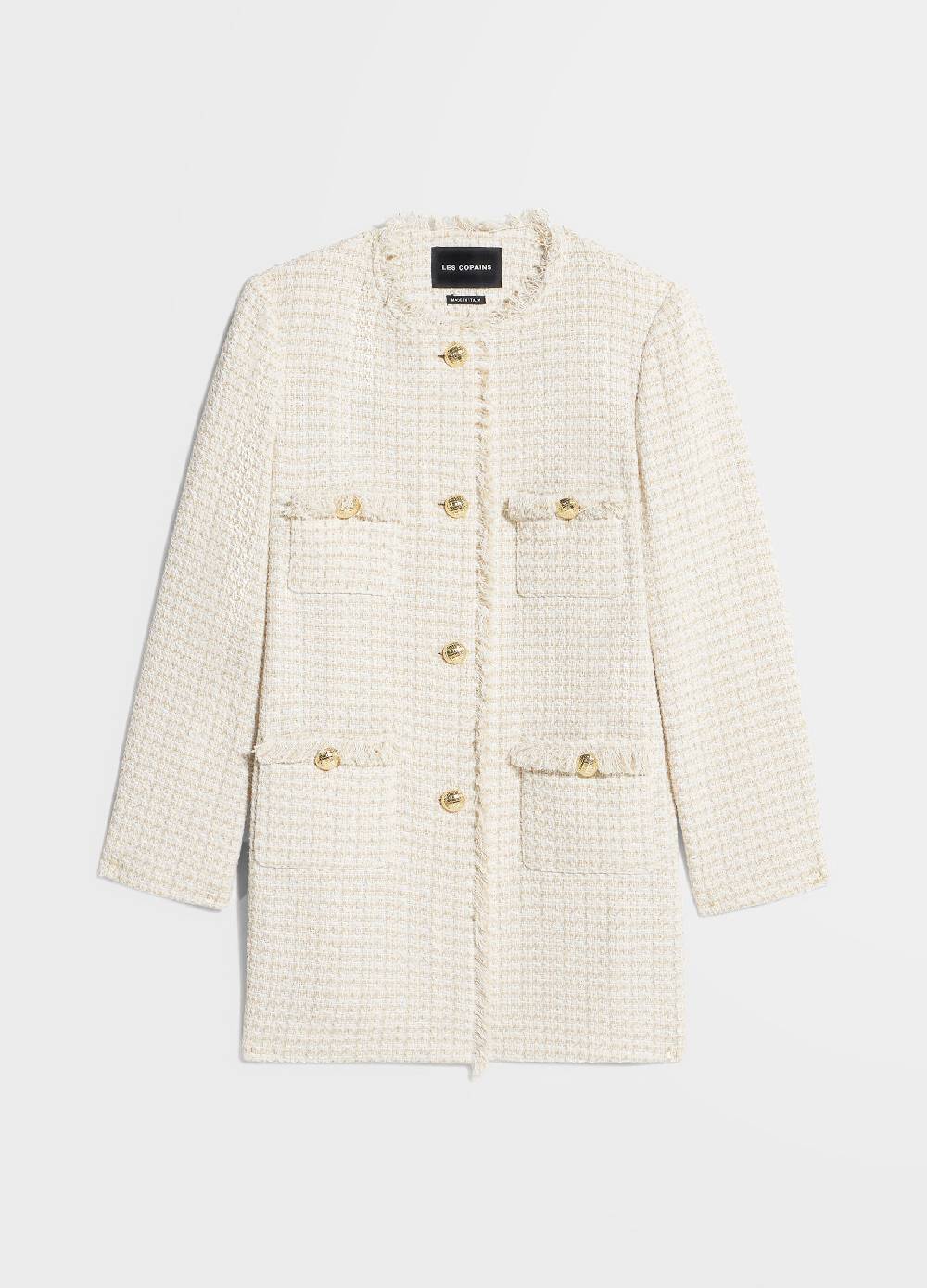 LES COPAINSBlazer lungo effetto tweed Qualità