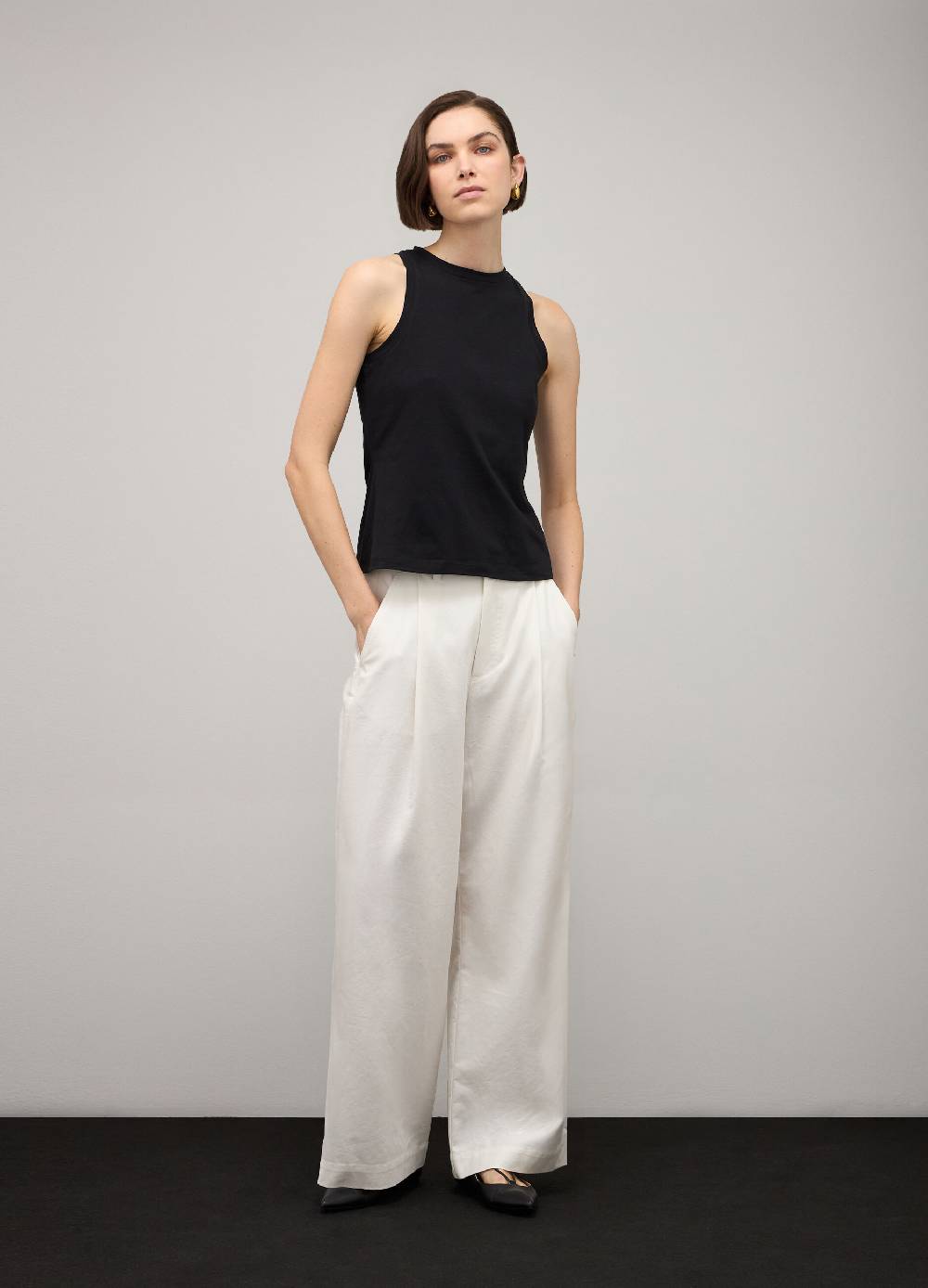 LES COPAINSTop smanicato in cotone stretch Nuovo