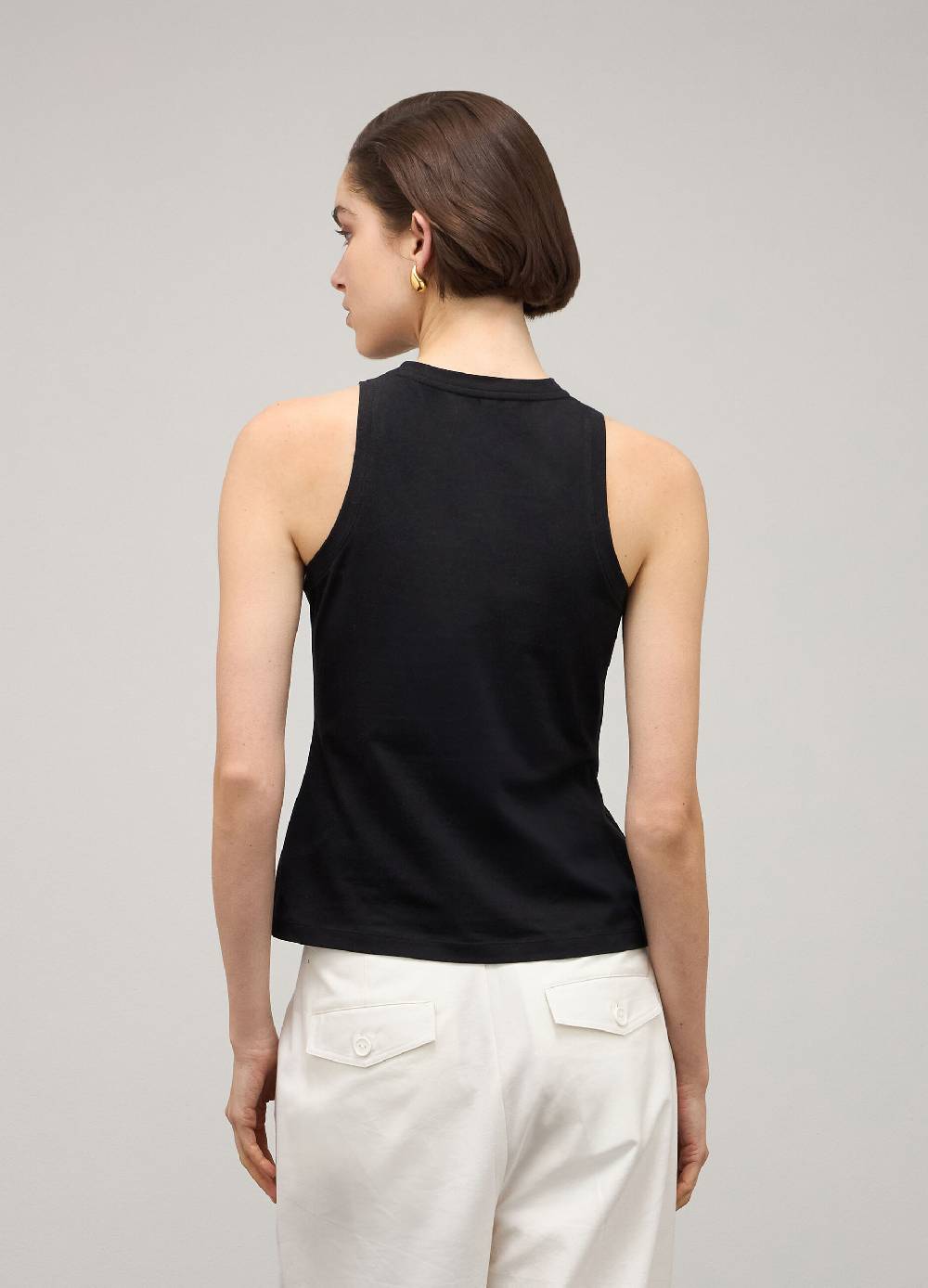LES COPAINSTop smanicato in cotone stretch Nuovo