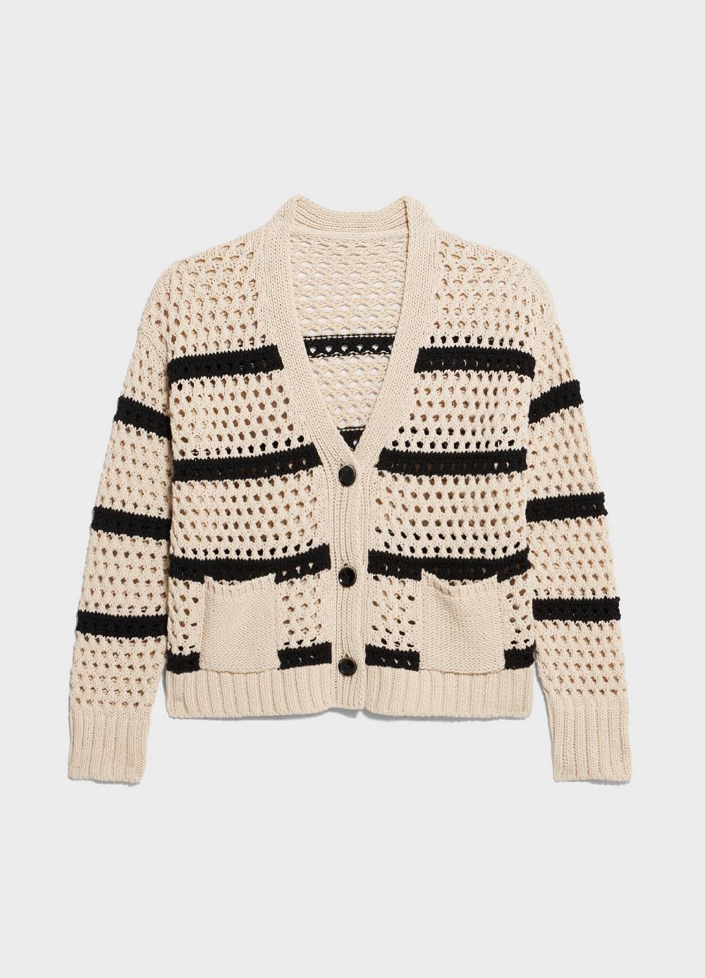 LES COPAINSCardigan tricot misto cotone a righe Pezzi Unici