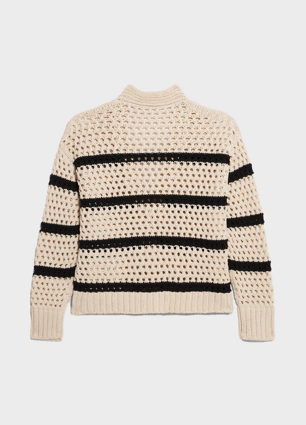 LES COPAINSCardigan tricot misto cotone a righe Pezzi Unici