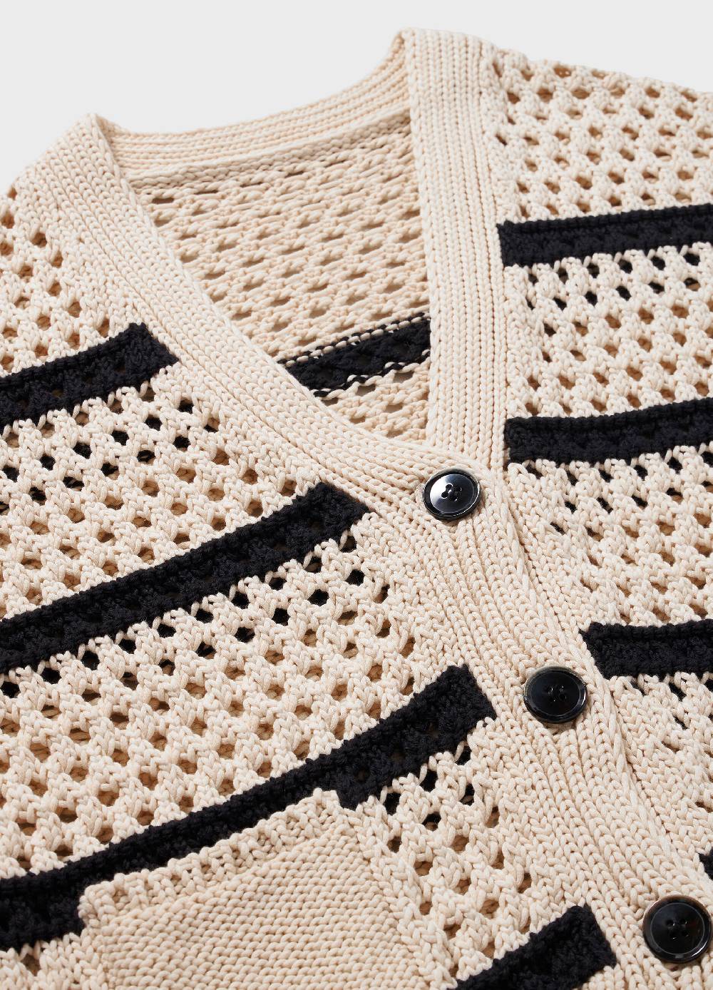 LES COPAINSCardigan tricot misto cotone a righe Pezzi Unici