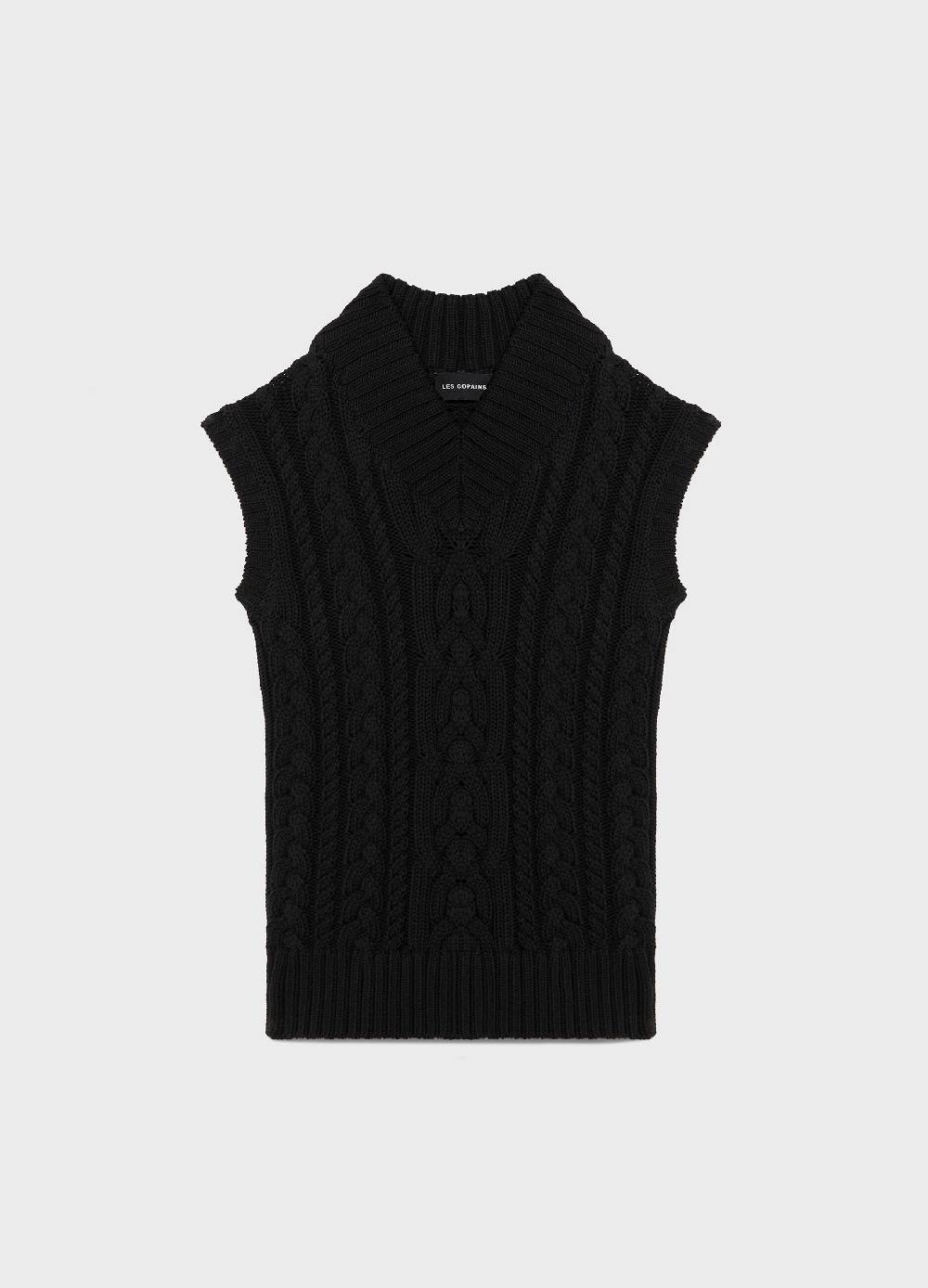 LES COPAINSGilet tricot a trecce Fino Al -60%
