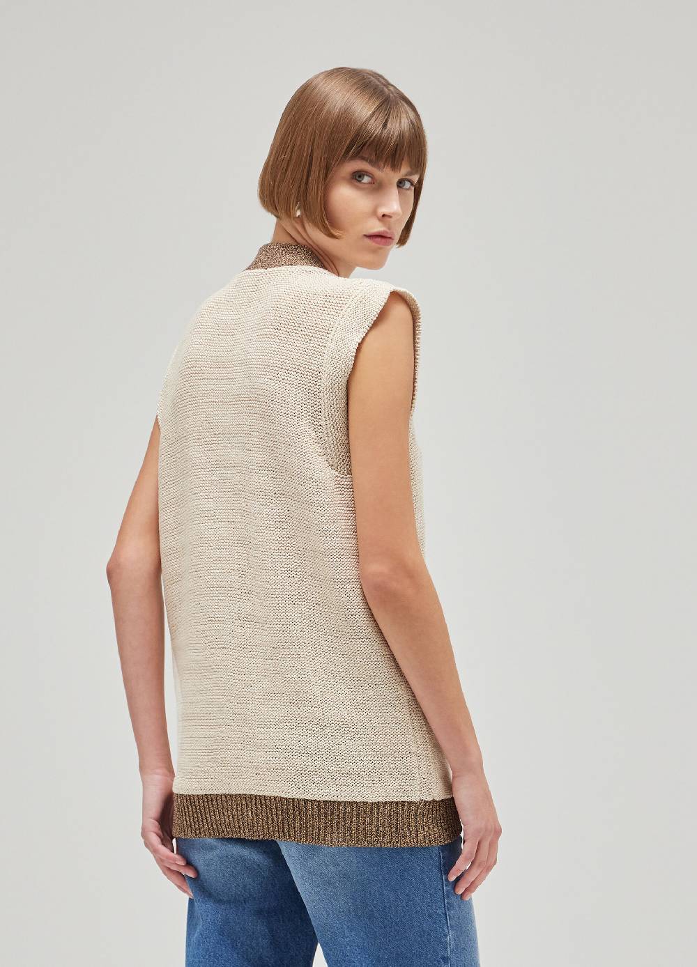 LES COPAINSGilet tricot in misto cotone Prezzo Ridotto