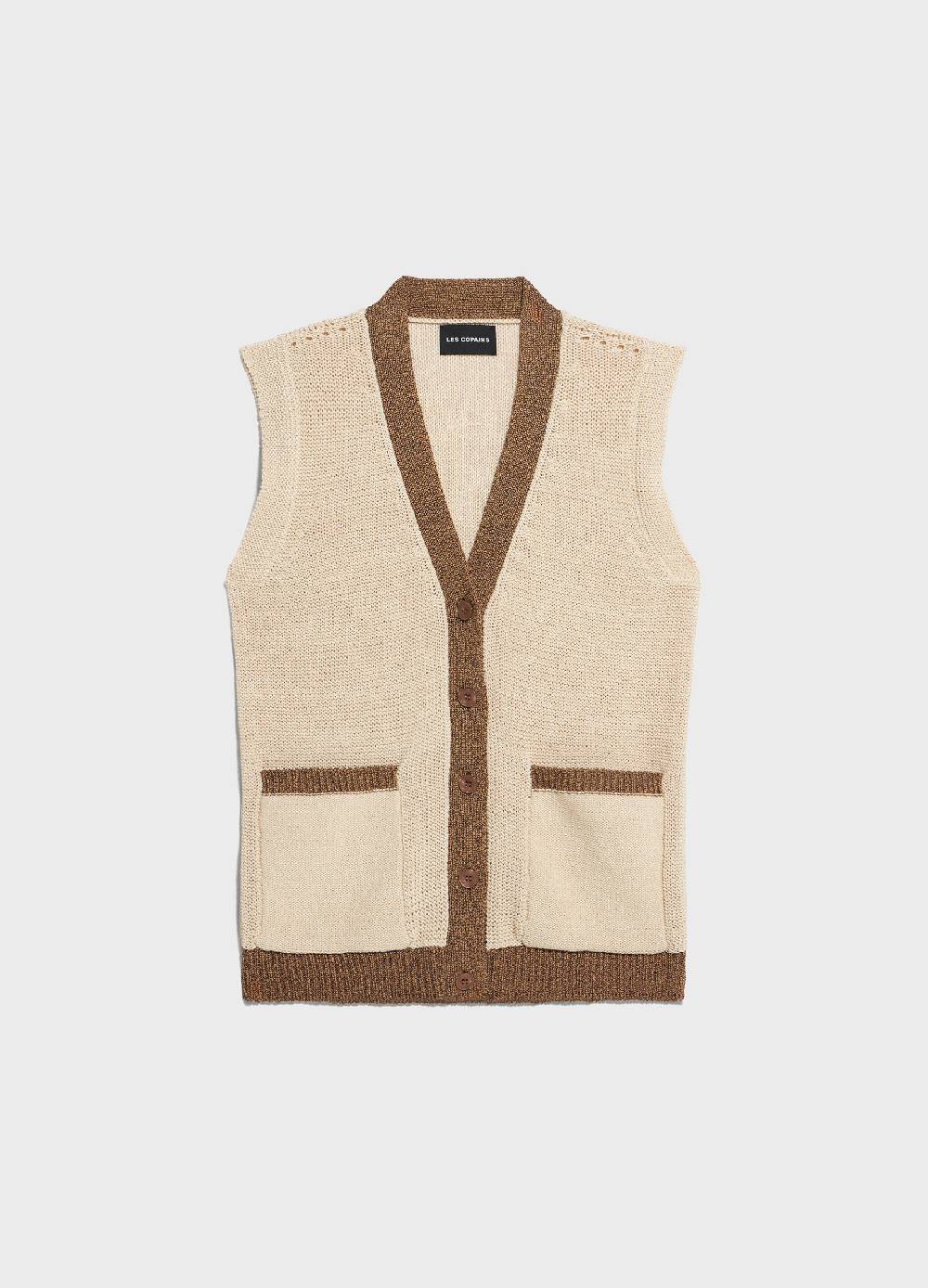LES COPAINSGilet tricot in misto cotone Prezzo Ridotto
