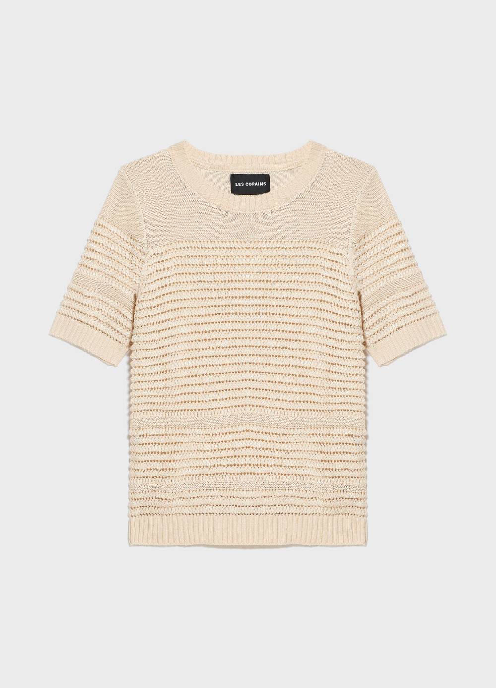 LES COPAINSMaglia tricot a maniche corte traforata Sottocosto