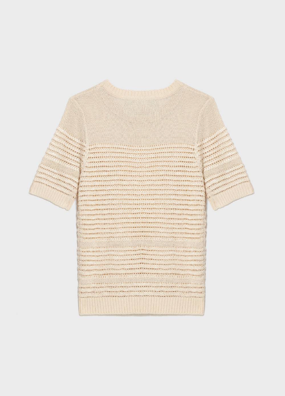 LES COPAINSMaglia tricot a maniche corte traforata Sottocosto