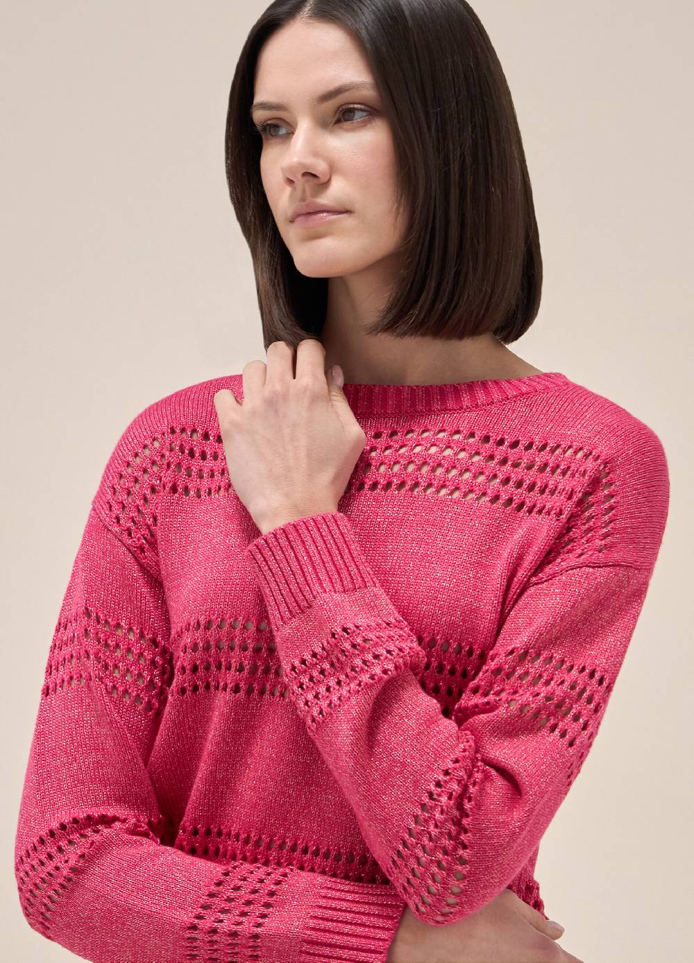 LES COPAINSMaglione tricot in seta e cotone Presa