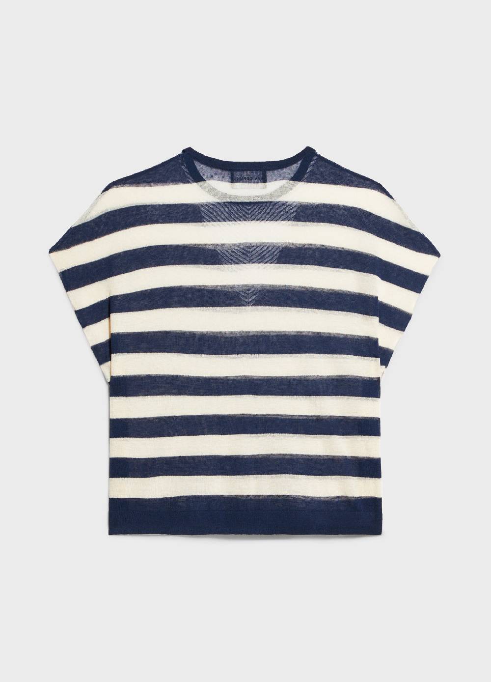 LES COPAINSMaglia tricot a maniche corte in misto lino Saldi Di Fabbrica