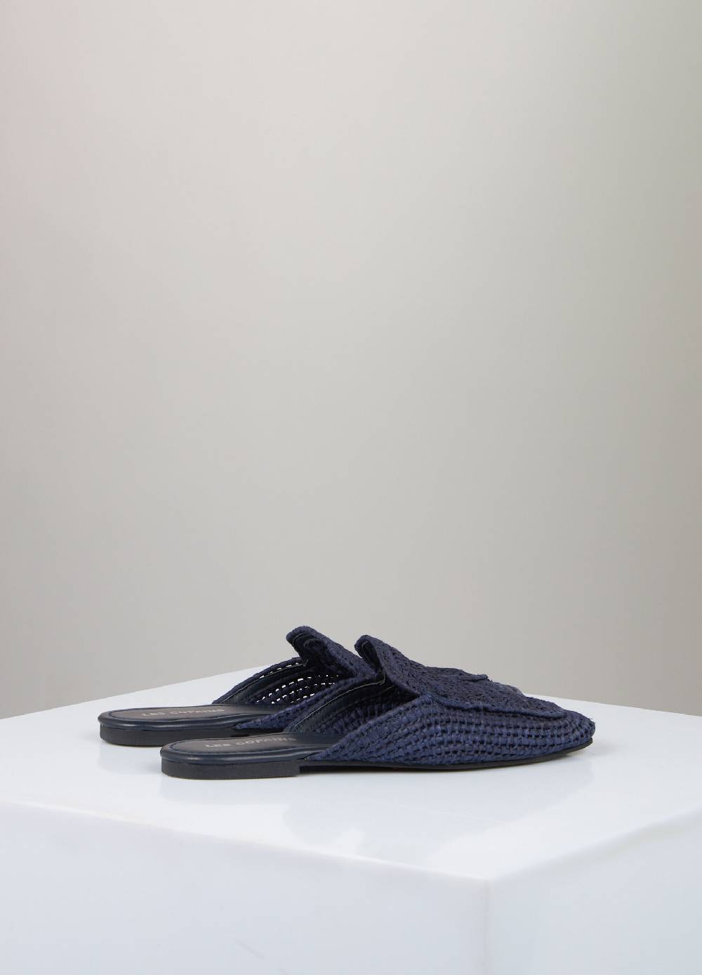 LES COPAINSMule mocassino in rafia intrecciata Presa