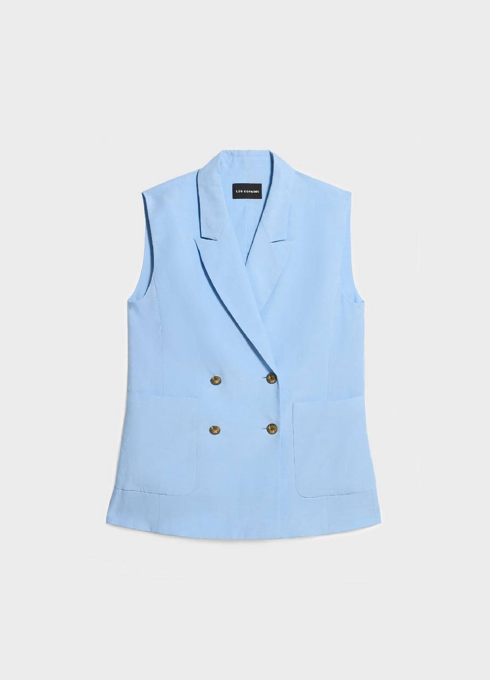 LES COPAINSGilet doppiopetto in misto lino In Linea