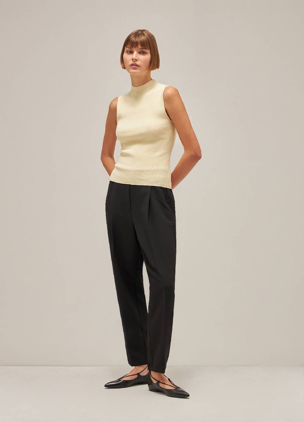 LES COPAINSTop tricot collo alto in misto viscosa Sottocosto