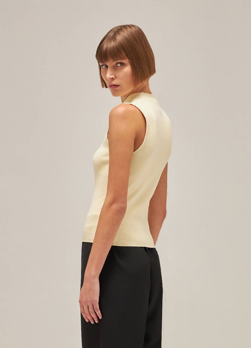 LES COPAINSTop tricot collo alto in misto viscosa Sottocosto