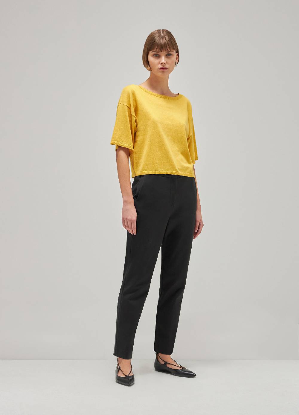 LES COPAINSMaglia tricot a maniche corte in seta e cotone Online