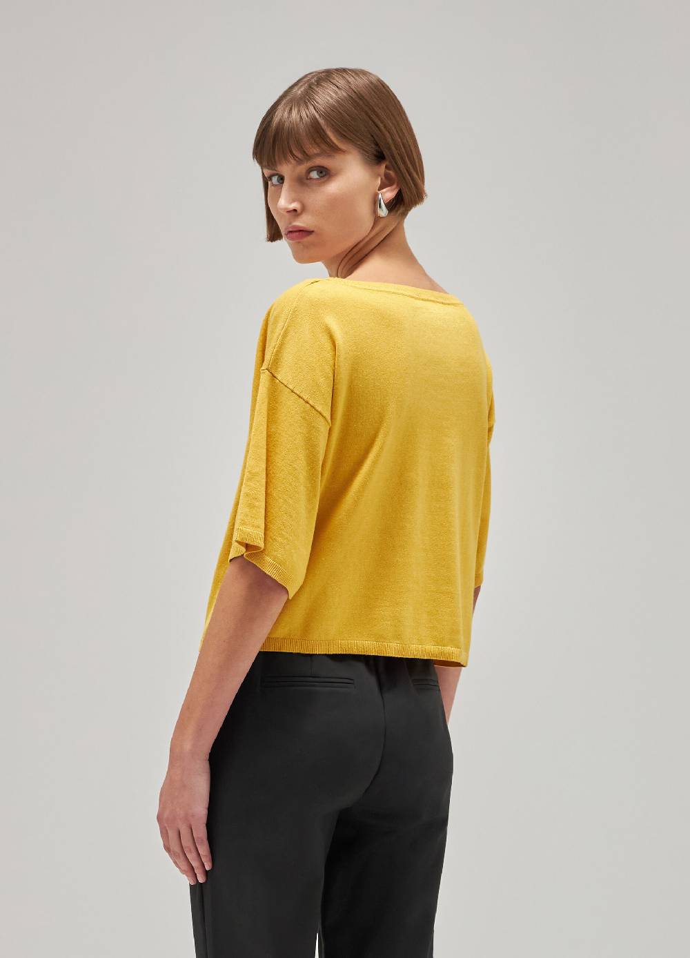 LES COPAINSMaglia tricot a maniche corte in seta e cotone Online
