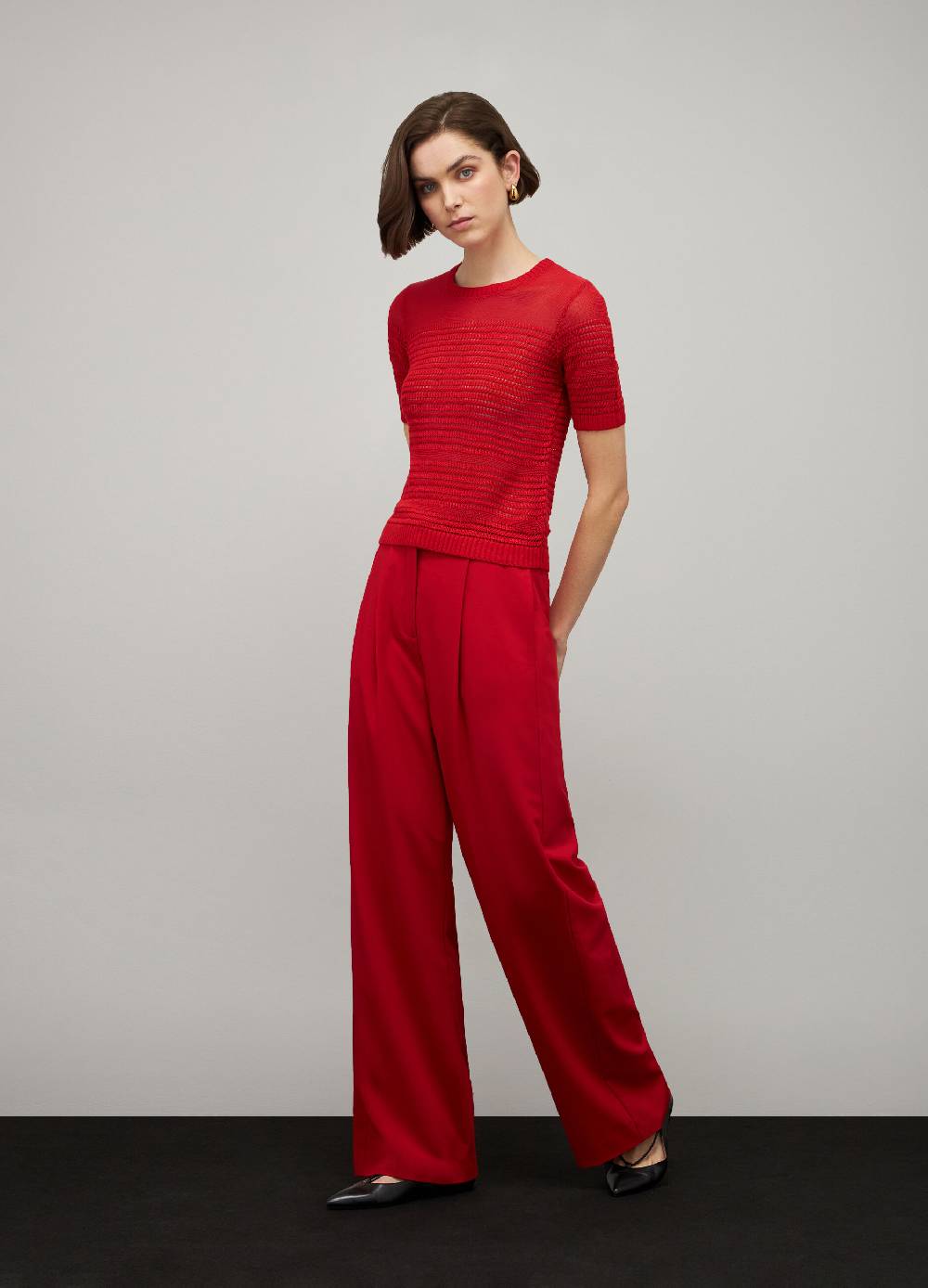 LES COPAINSTop tricot traforato maniche corte Offerte