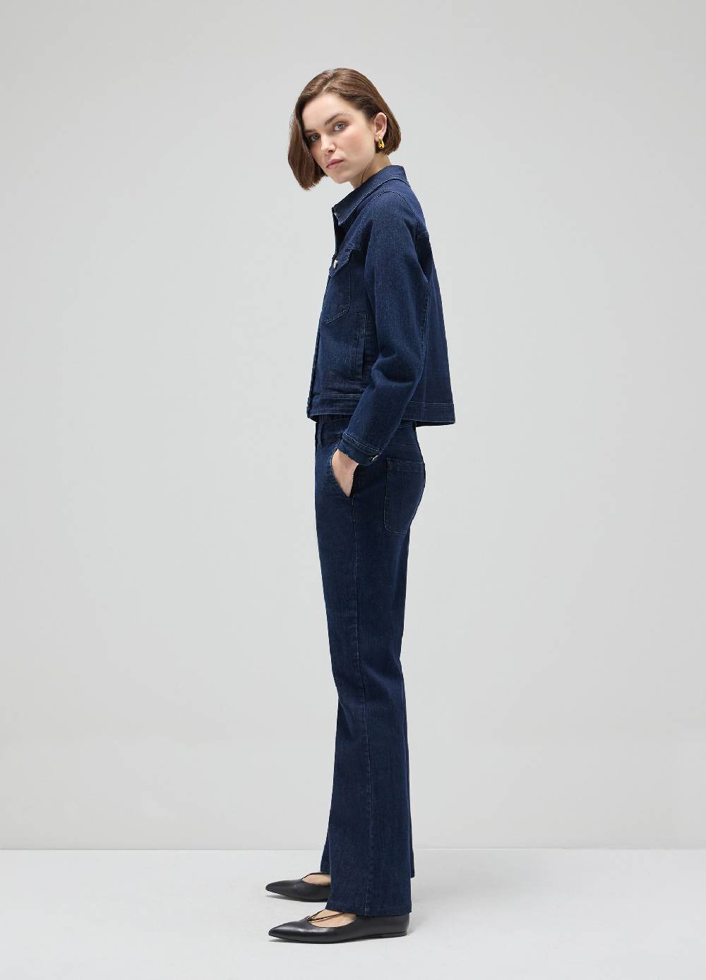 LES COPAINSDenim flare in cotone stretch Hotsell