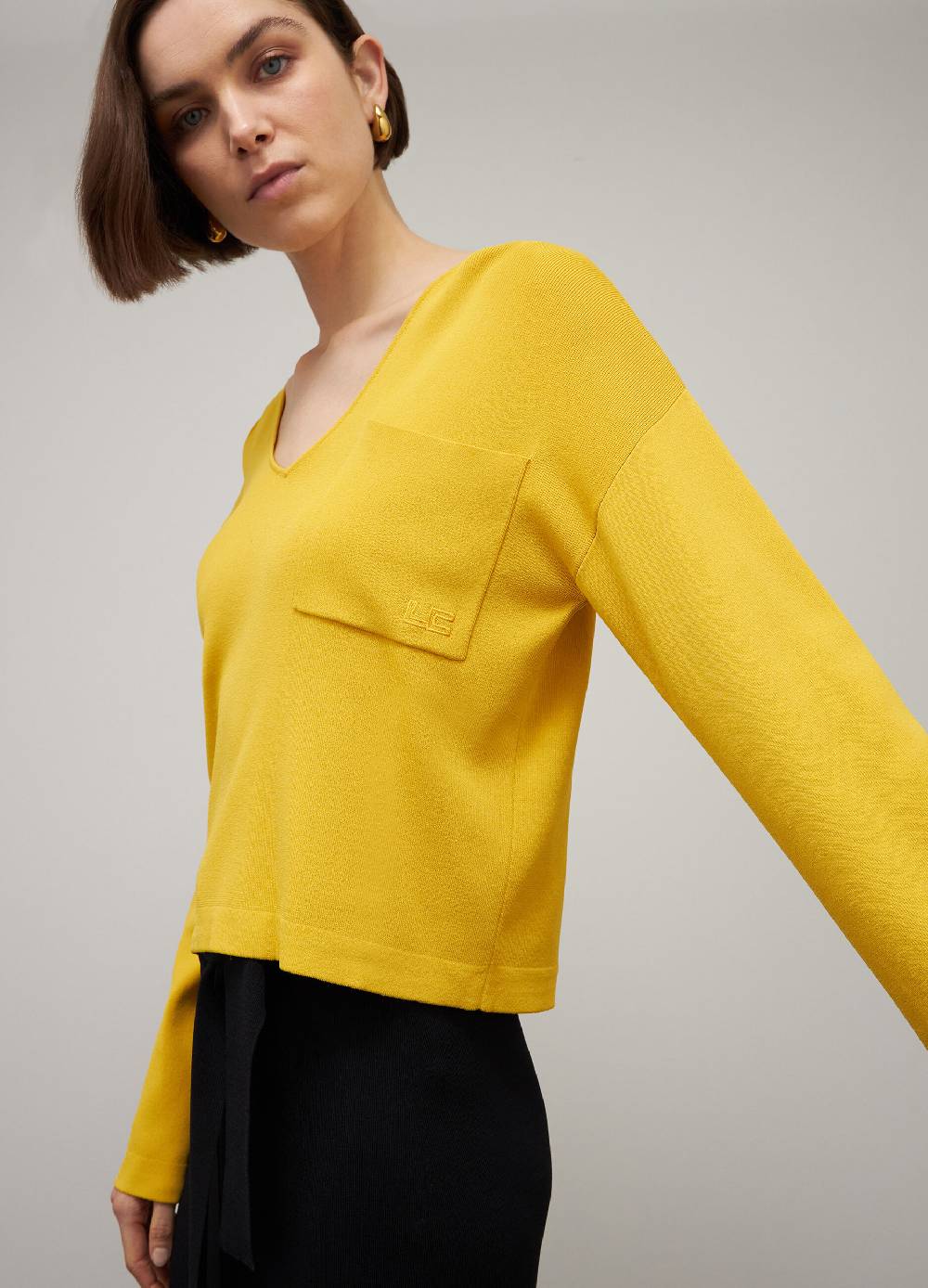 LES COPAINSMaglia tricot con scollo a V in misto viscosa Offerta Giorno del Papà