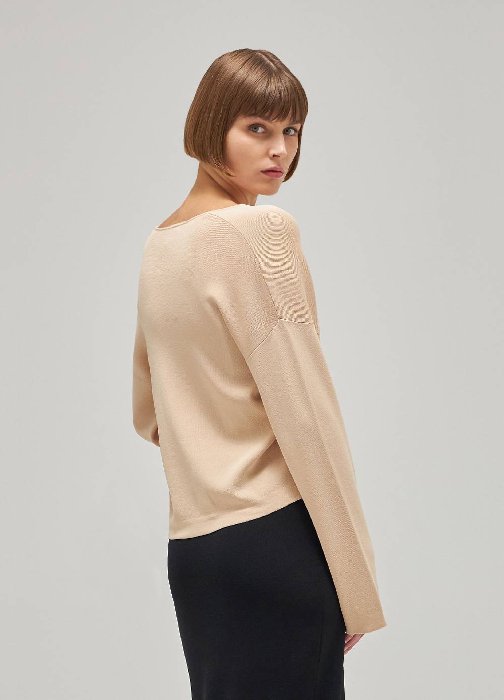 LES COPAINSMaglia tricot con scollo a V in misto viscosa Vendita calda
