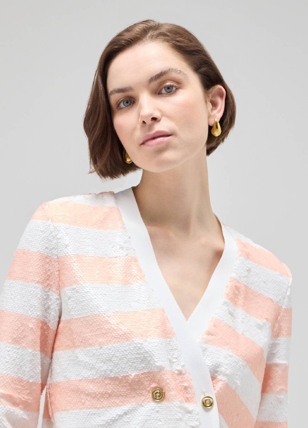LES COPAINSCardigan tricot con paillettes Offerta migliore
