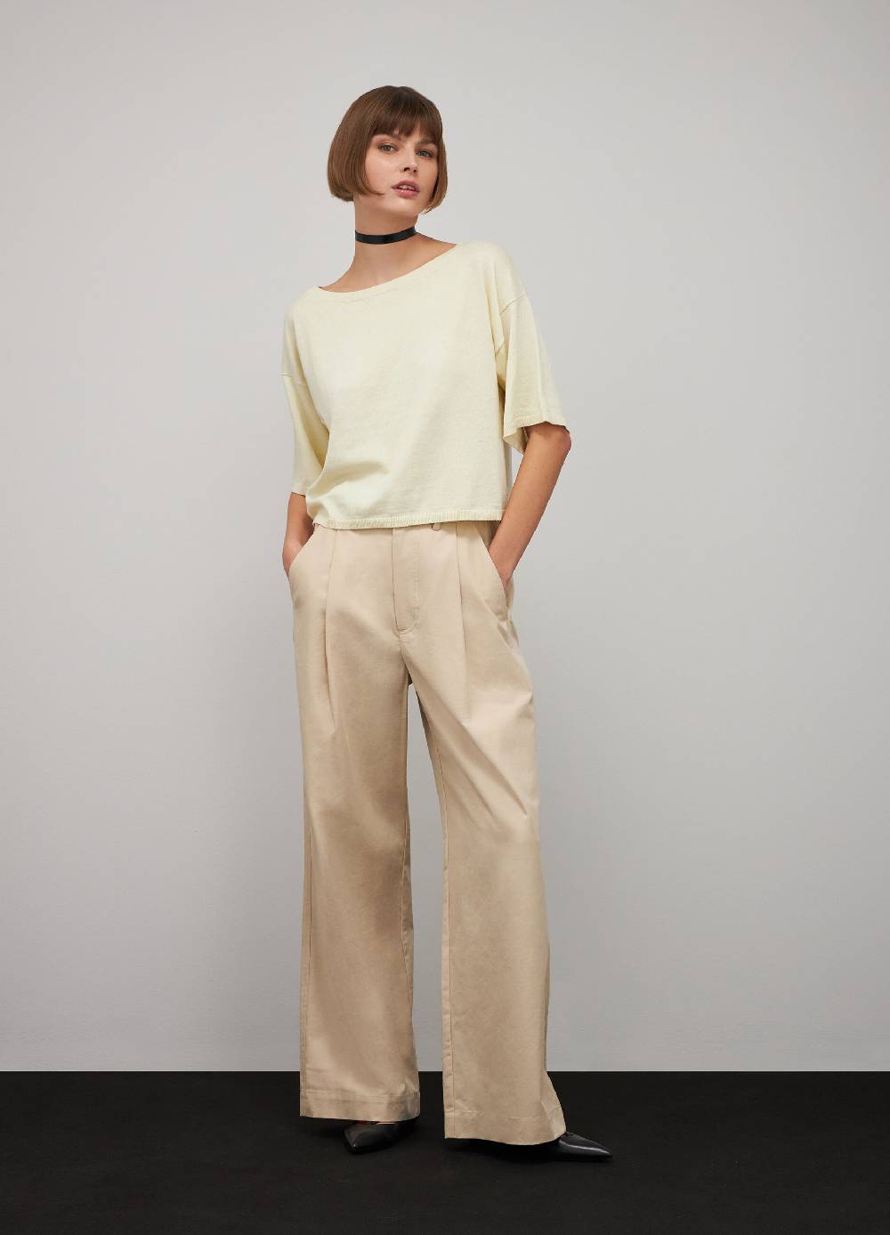 LES COPAINSMaglia tricot a maniche corte in seta e cotone Online Outlet