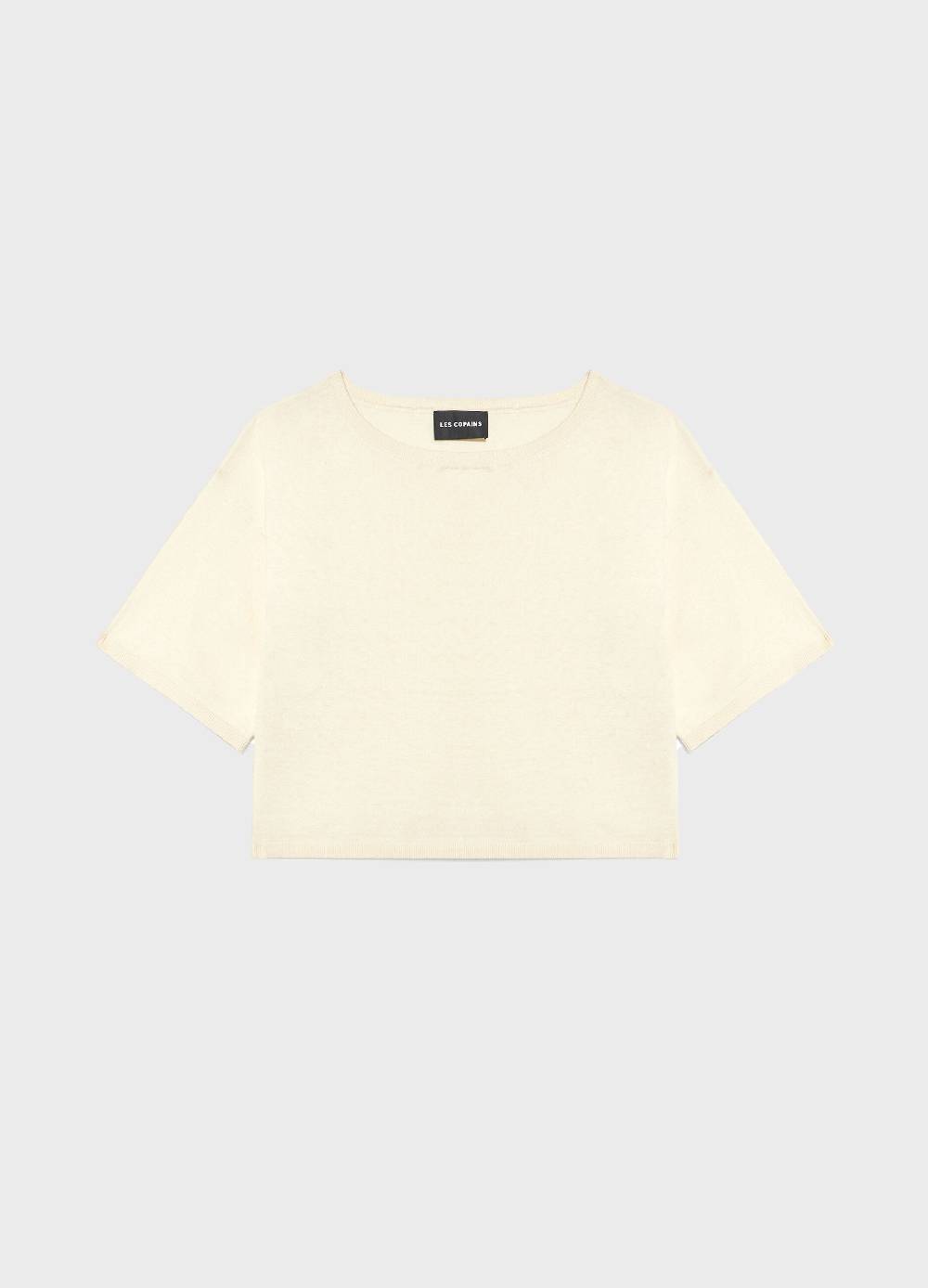 LES COPAINSMaglia tricot a maniche corte in seta e cotone Online Outlet