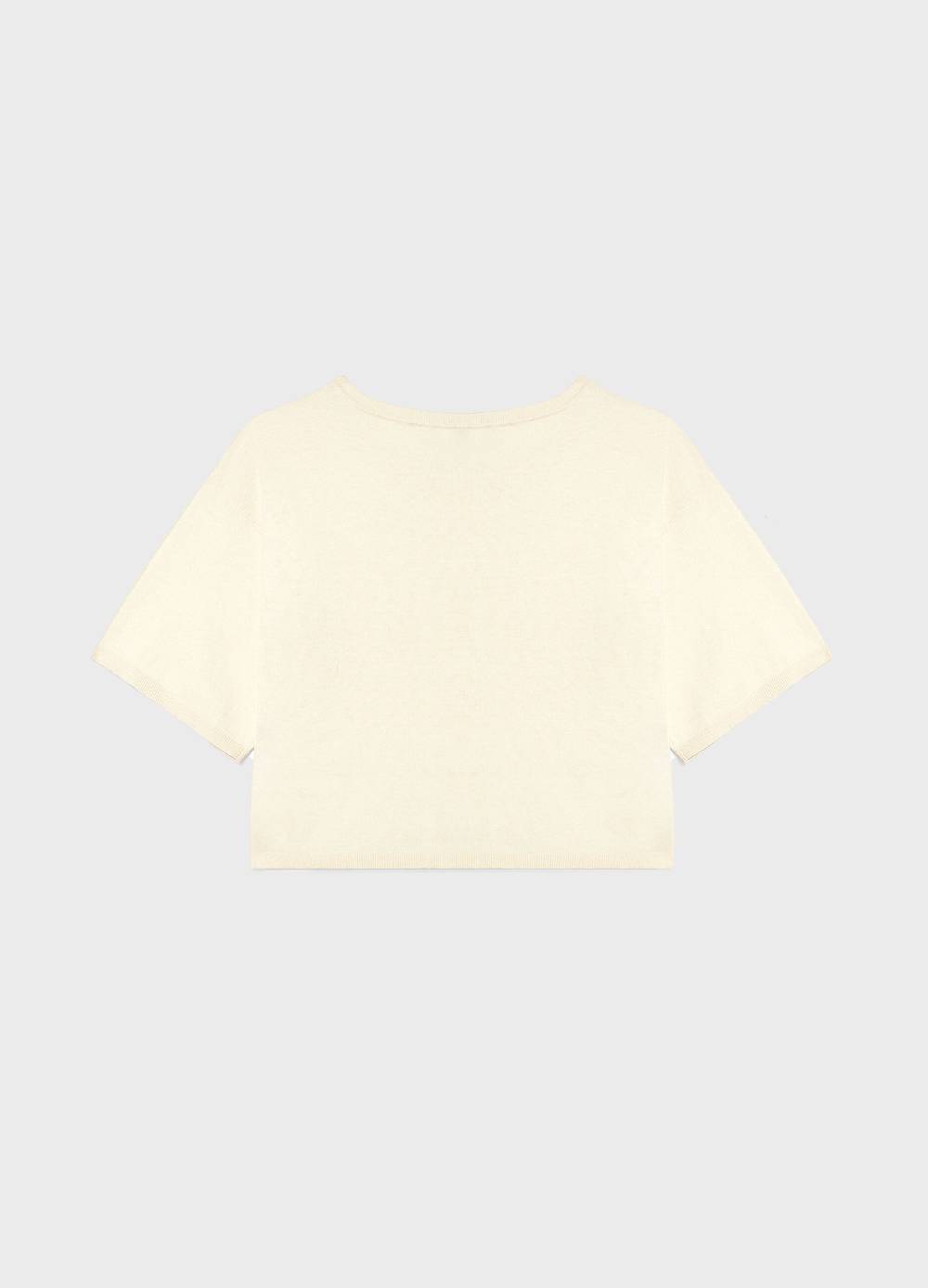 LES COPAINSMaglia tricot a maniche corte in seta e cotone Online Outlet