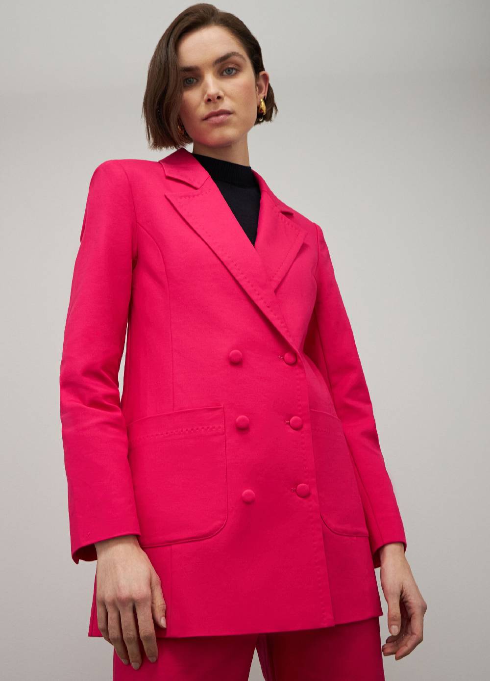 LES COPAINSBlazer doppiopetto in cotone stretch Lightning offer