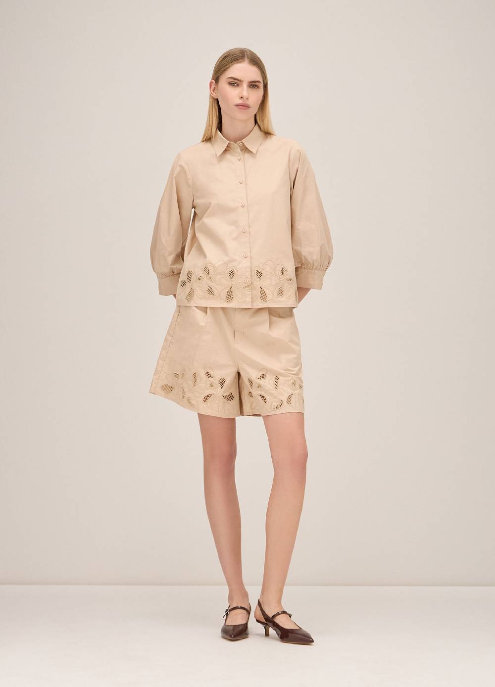 LES COPAINSShorts in cotone con ricamo Ultimi due giorni