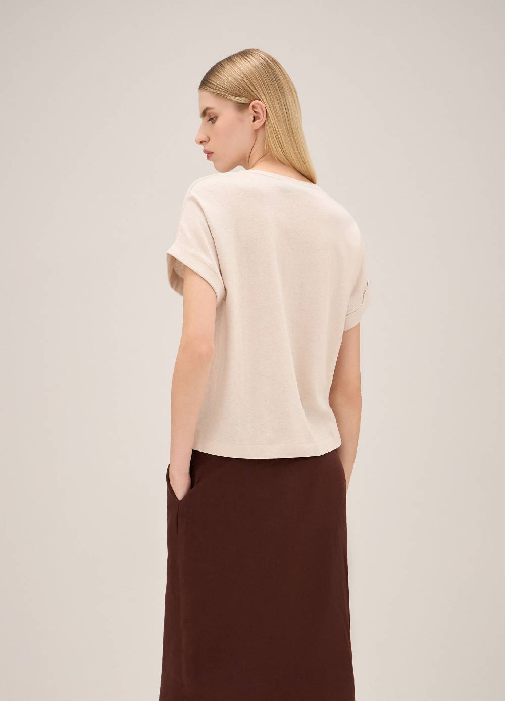 LES COPAINST-shirt in lino e cotone Enormi sconti