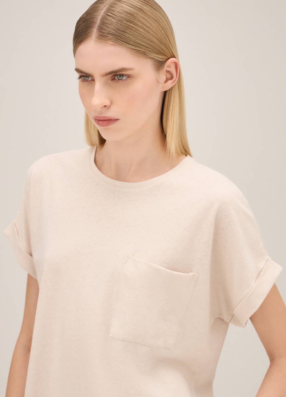 LES COPAINST-shirt in lino e cotone Enormi sconti